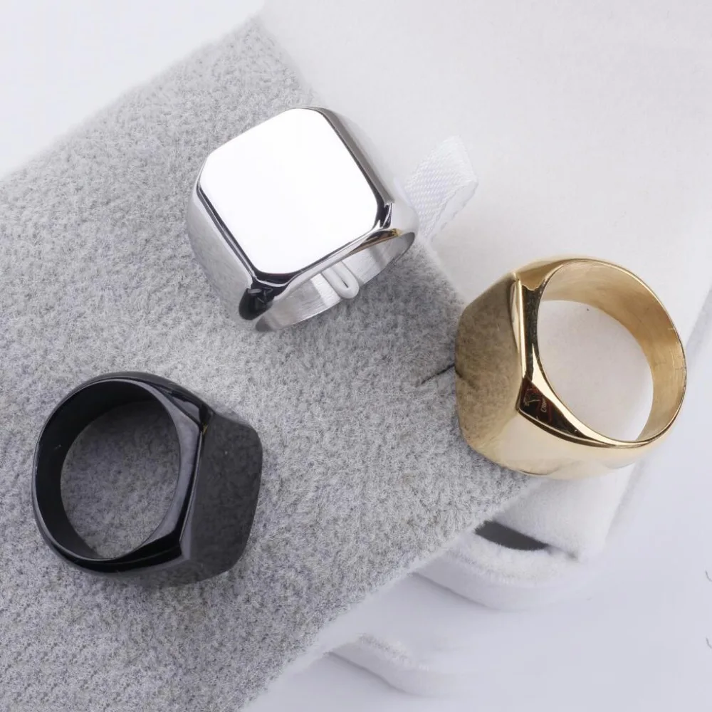 Custom Photo Ring Stainless Steel Mens Signet Rings