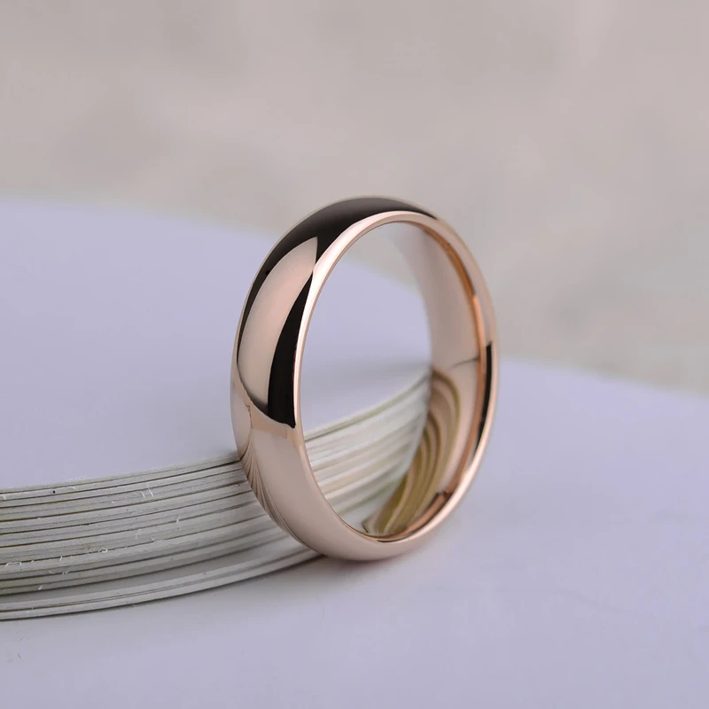 Rose Gold Plating Couple Tungsten Wedding Rings