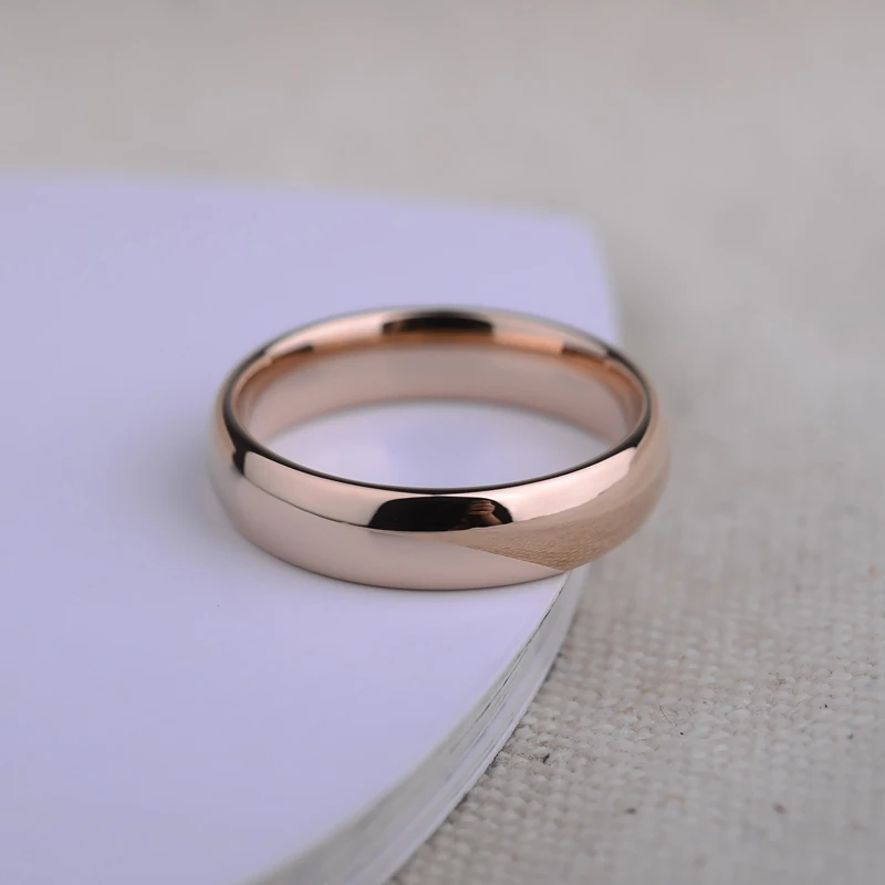 Rose Gold Plating Couple Tungsten Wedding Rings
