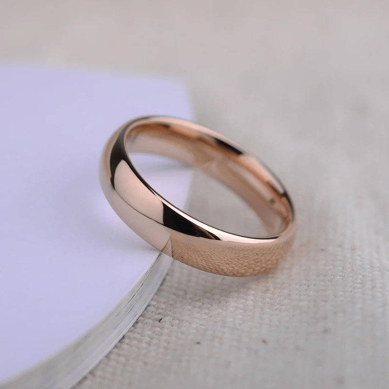 Rose Gold Plating Couple Tungsten Wedding Rings