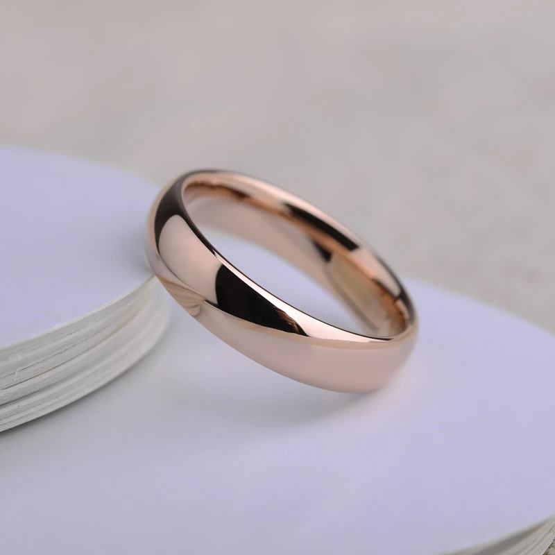 Rose Gold Plating Couple Tungsten Wedding Rings