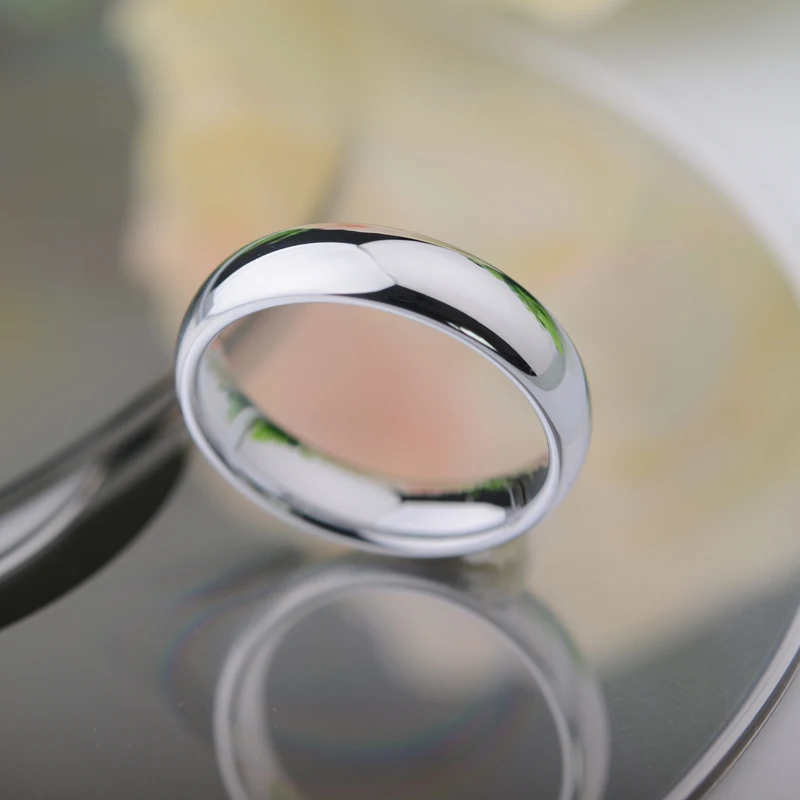 Silver Dome Band Tungsten Rings for Couples