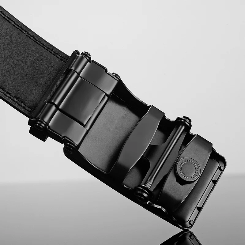 Men's Leather Belt with Automatic Buckle