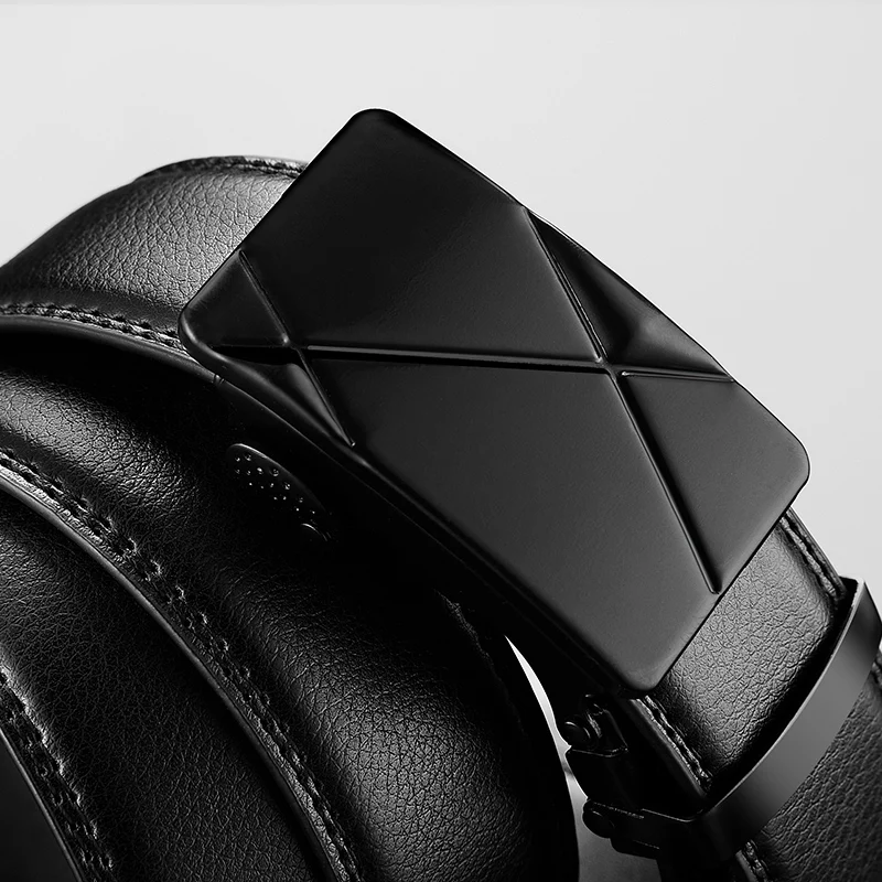 Men's Leather Belt with Automatic Buckle