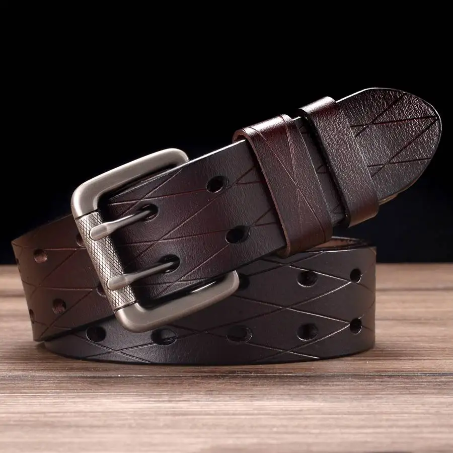 Men's Leather Double Prong Belt