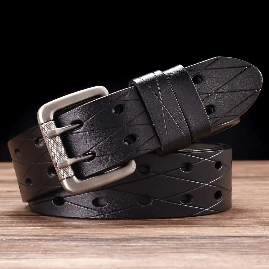 Men's Leather Double Prong Belt