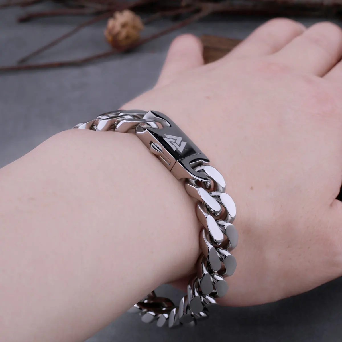 Stainless Steel Cuban Chain Men's Bracelet