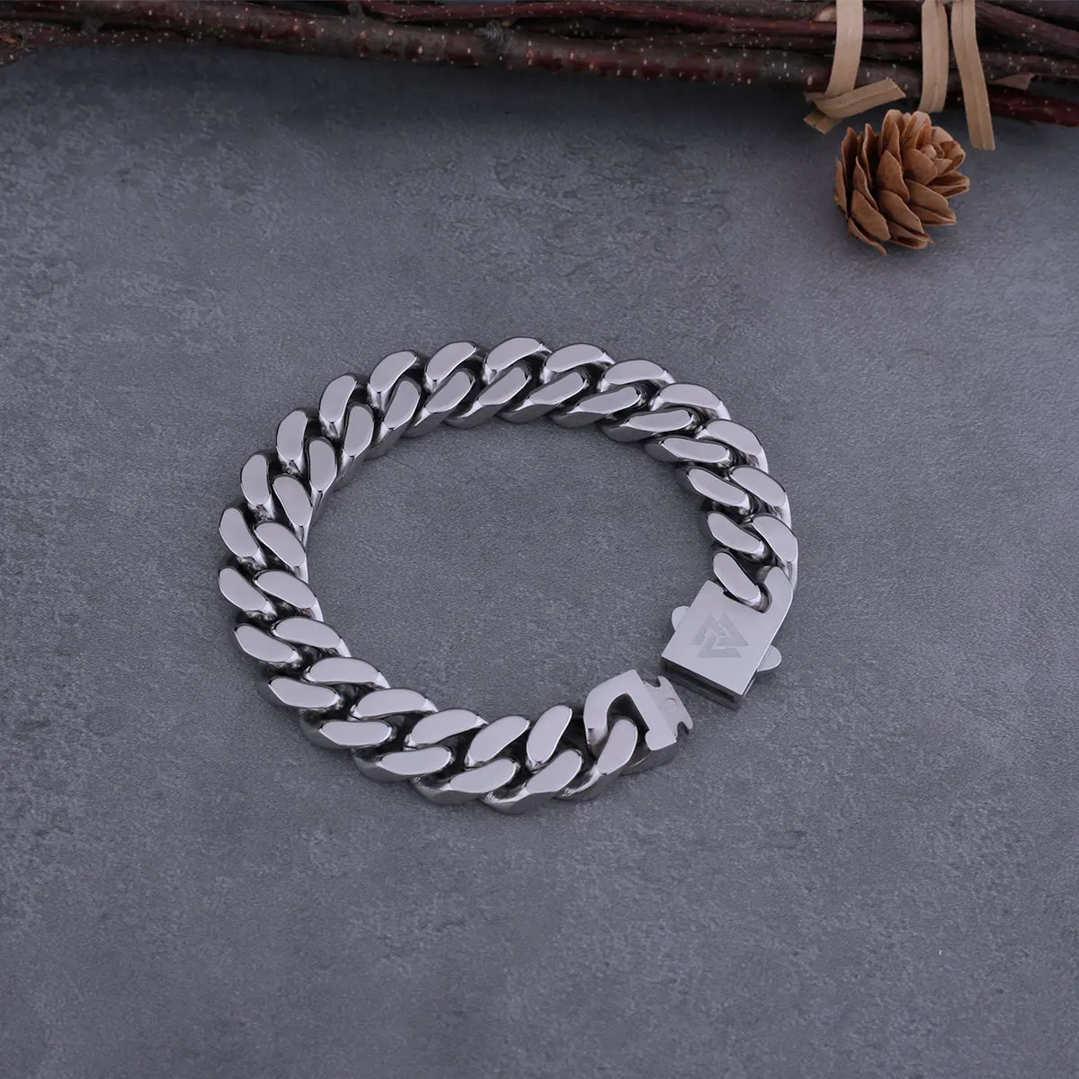 Stainless Steel Cuban Chain Men's Bracelet