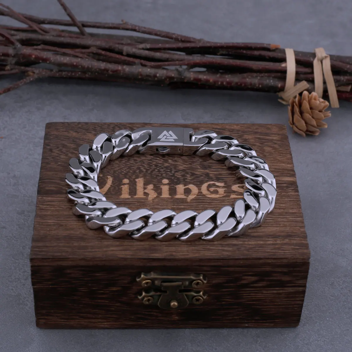Stainless Steel Cuban Chain Men's Bracelet
