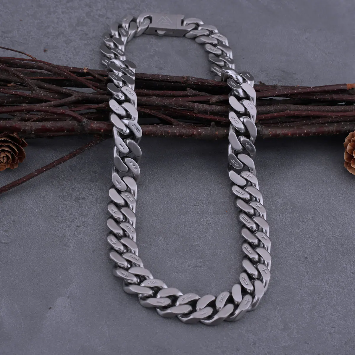 Double-sided Brushed Cuban Necklace