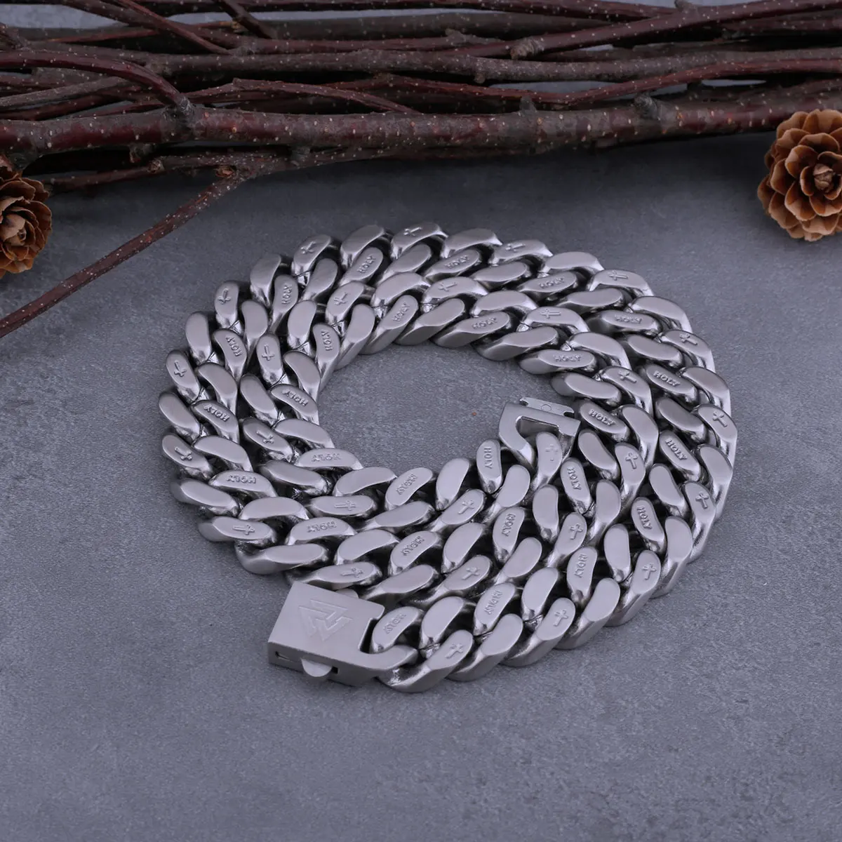 Double-sided Brushed Cuban Necklace
