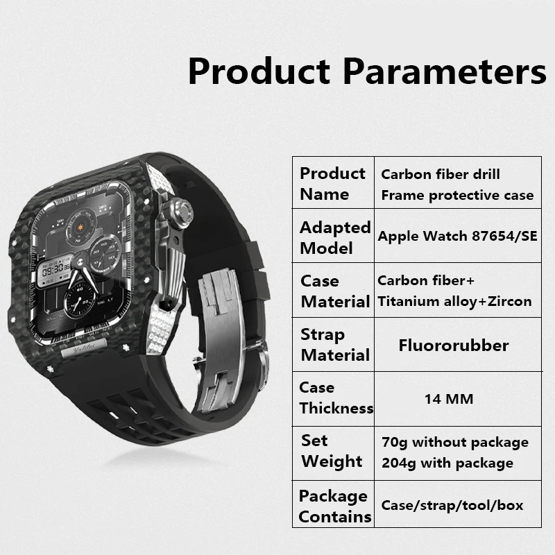 Apple Watch Mod Kit Carbon Fiber Case