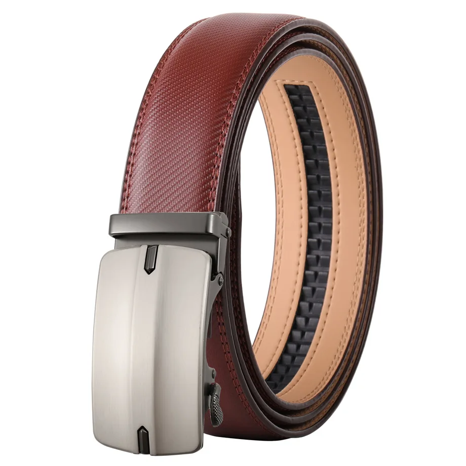 Men's Belt Genuine Leather Metal Automatic Buckle