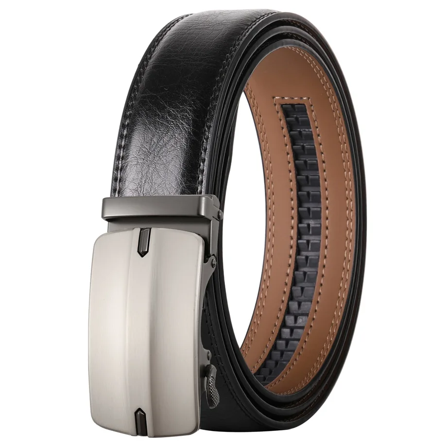 Men's Belt Genuine Leather Metal Automatic Buckle