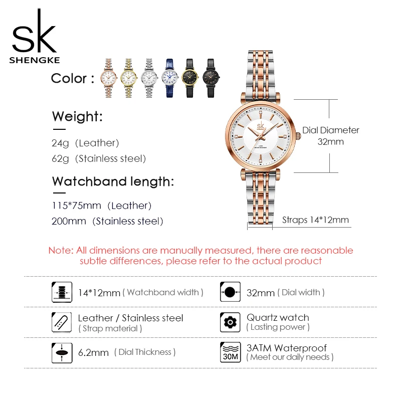 Shengke Rose Gold Watches for Women