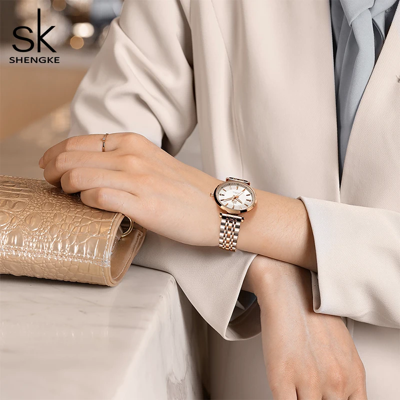 Shengke Rose Gold Watches for Women