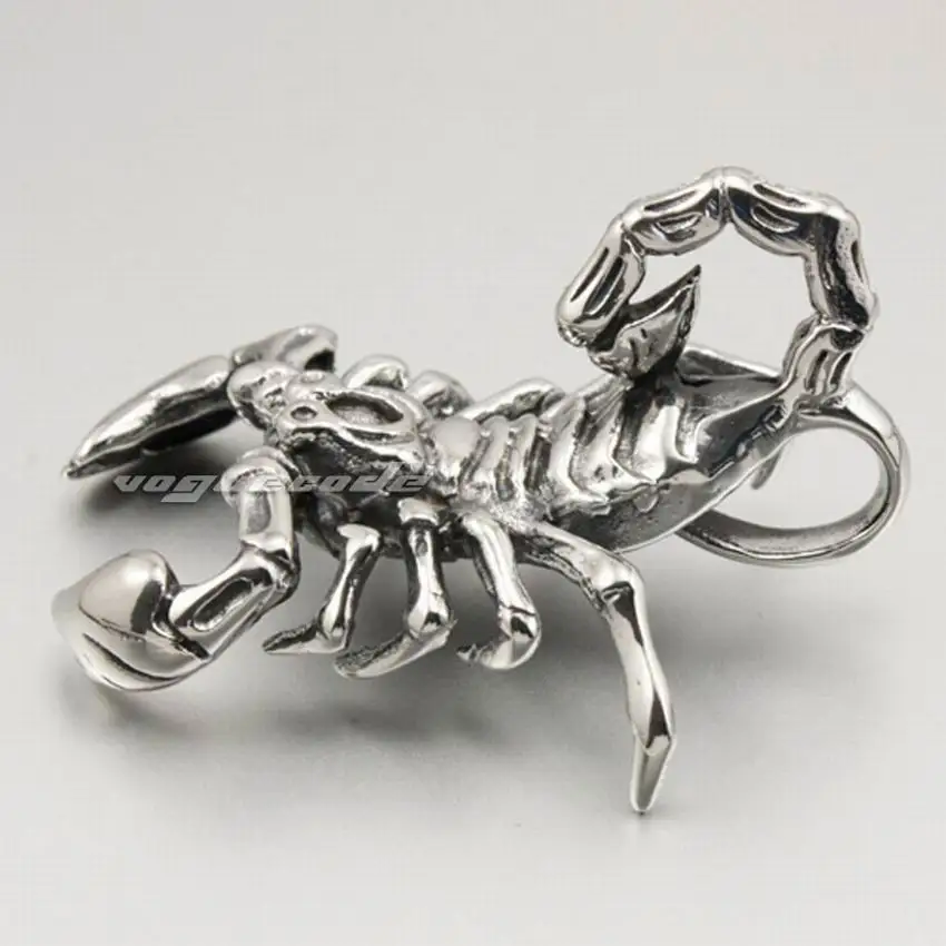 Stainless Steel Scorpion Pendant with Adjustable Leather Strap