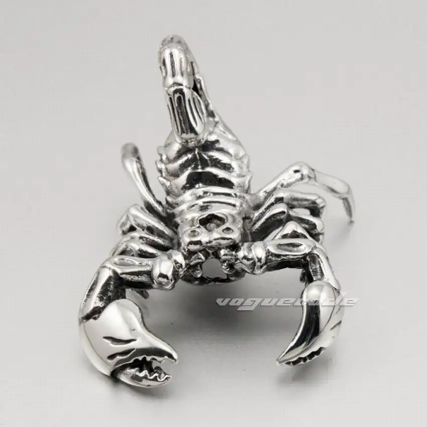 Stainless Steel Scorpion Pendant with Adjustable Leather Strap