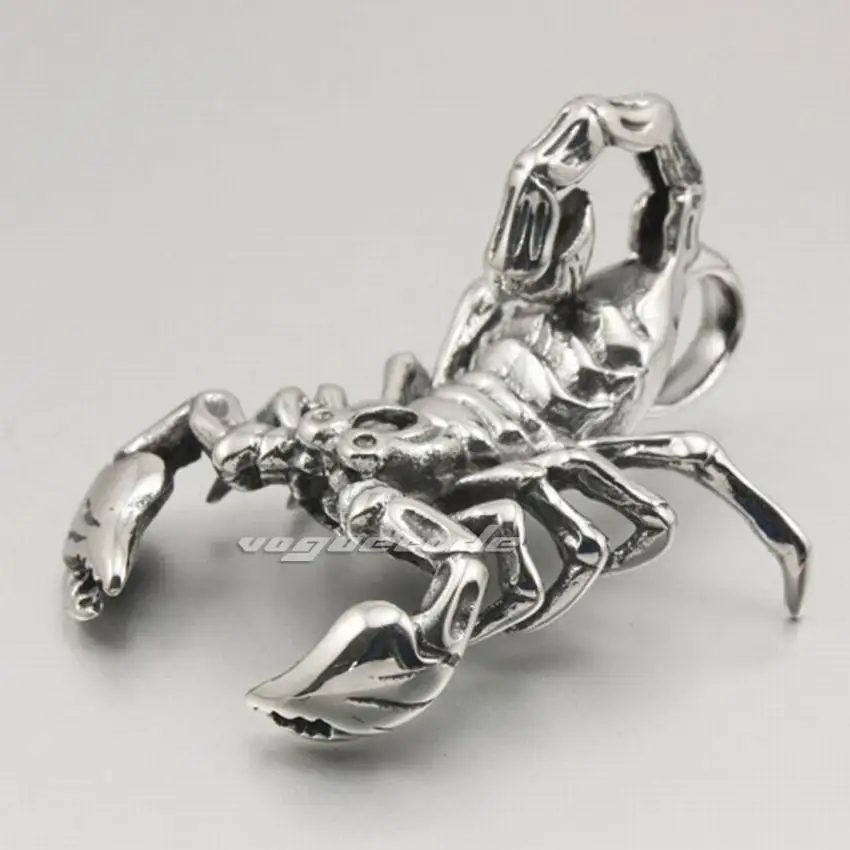 Stainless Steel Scorpion Pendant with Adjustable Leather Strap