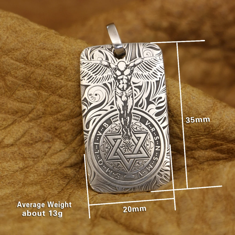 Men Guardian Angel Pendant Silver with Chain