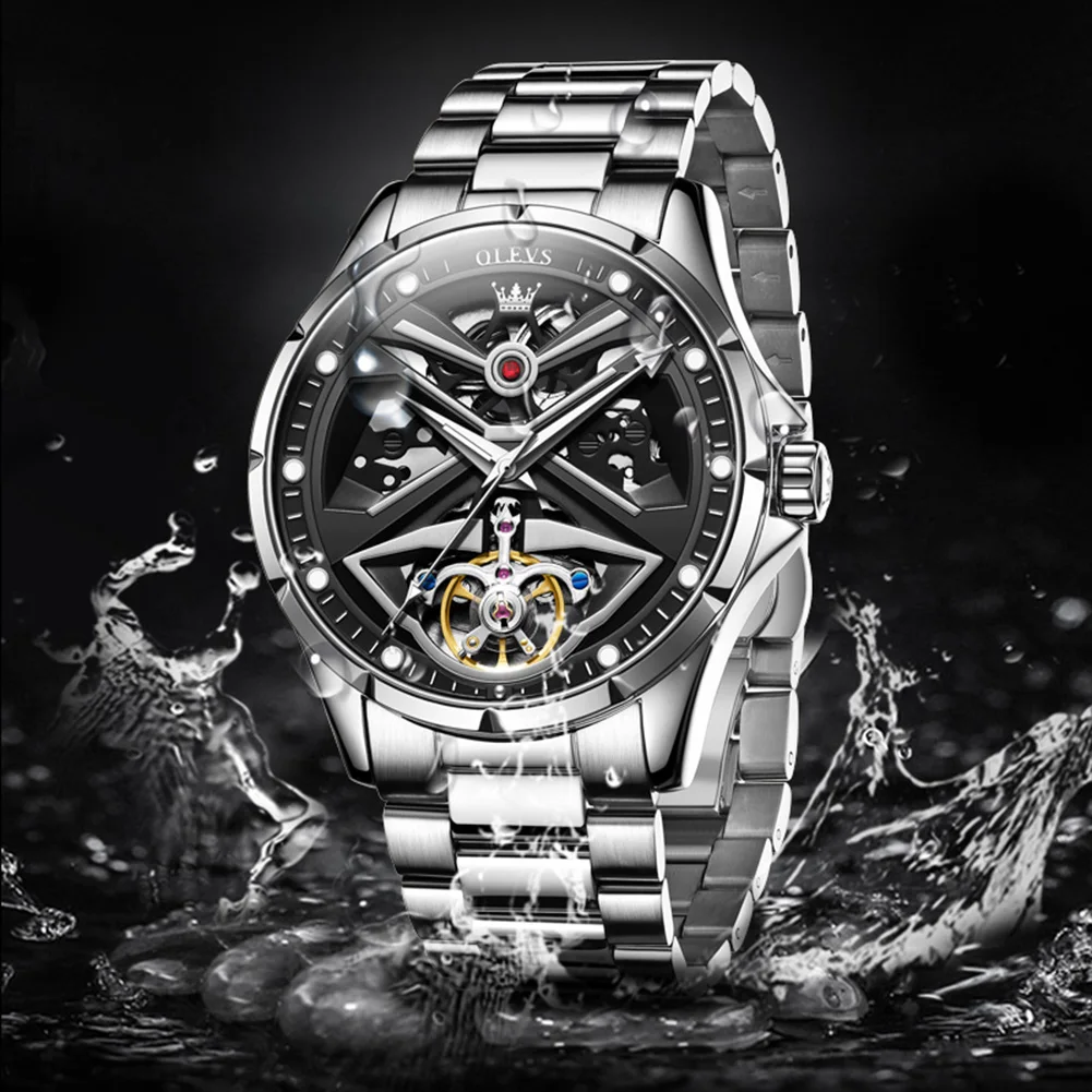 OLEVS Luxury Men's Skeleton Automatic Watch