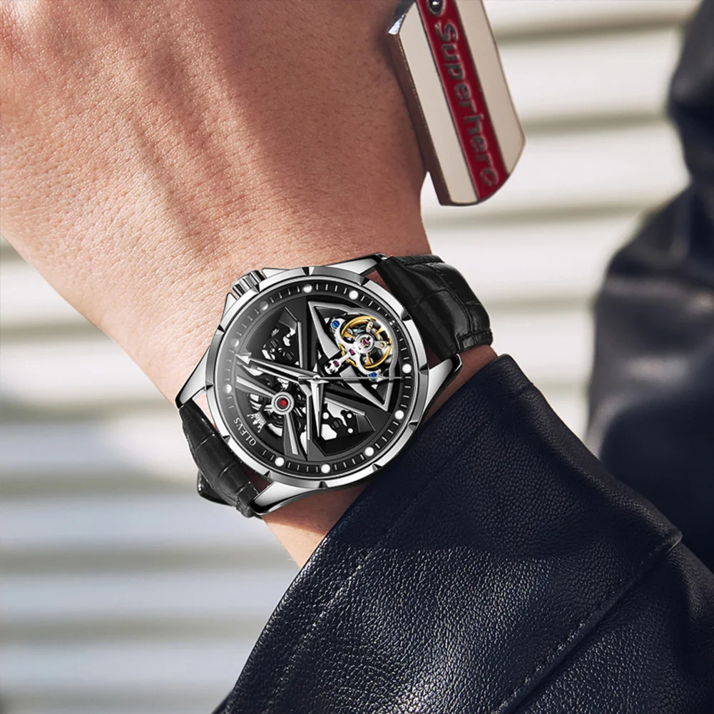 OLEVS Luxury Men's Skeleton Automatic Watch