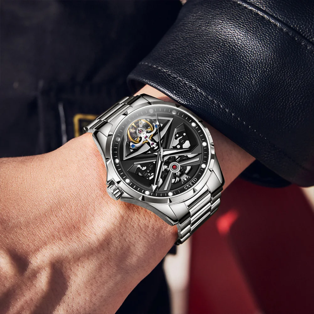 OLEVS Luxury Men's Skeleton Automatic Watch