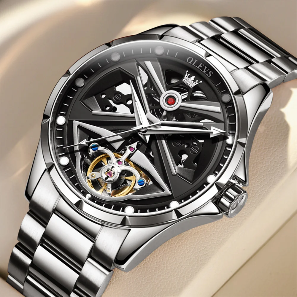OLEVS Luxury Men's Skeleton Automatic Watch
