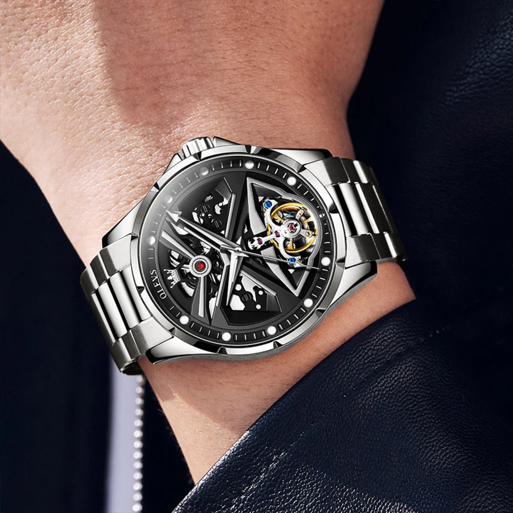 OLEVS Luxury Men's Skeleton Automatic Watch