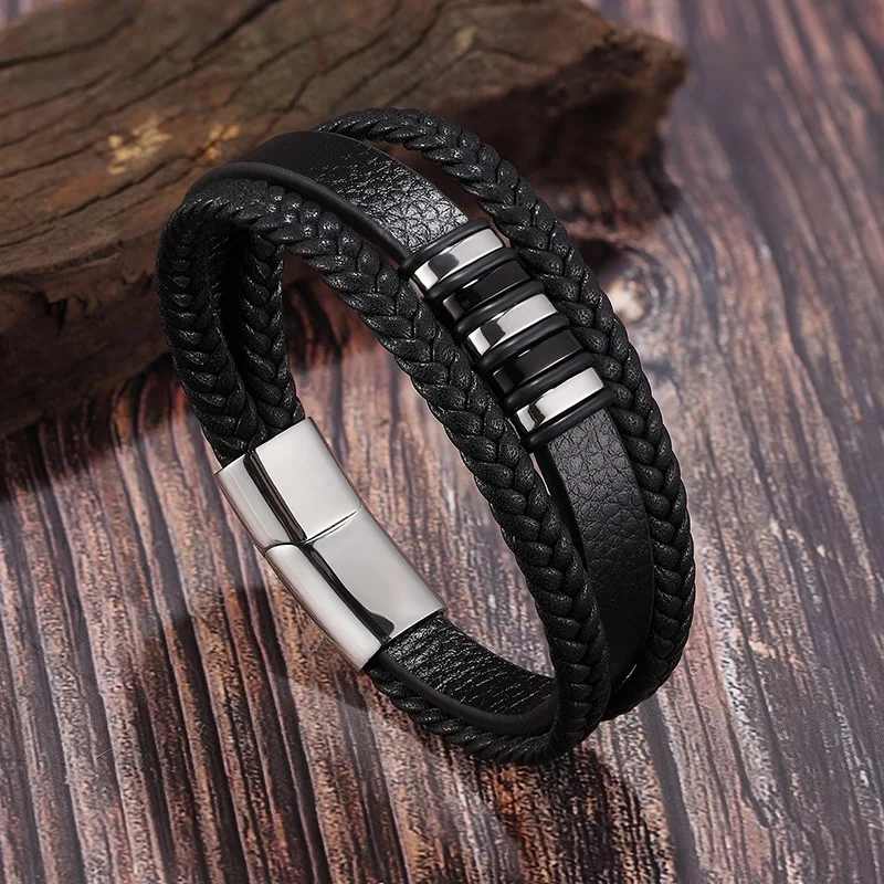 Multilayer Bracelet with Magnetic Clasp