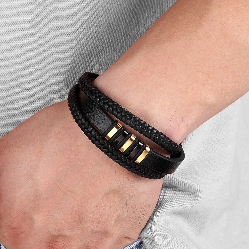 Multilayer Bracelet with Magnetic Clasp