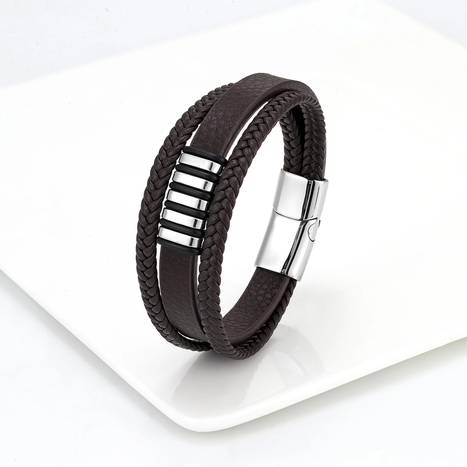 Multilayer Bracelet with Magnetic Clasp