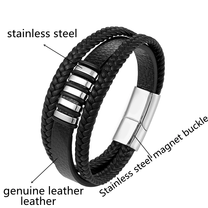 Multilayer Bracelet with Magnetic Clasp