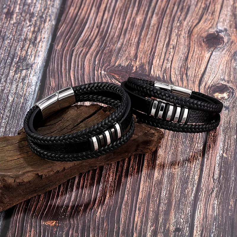 Multilayer Bracelet with Magnetic Clasp