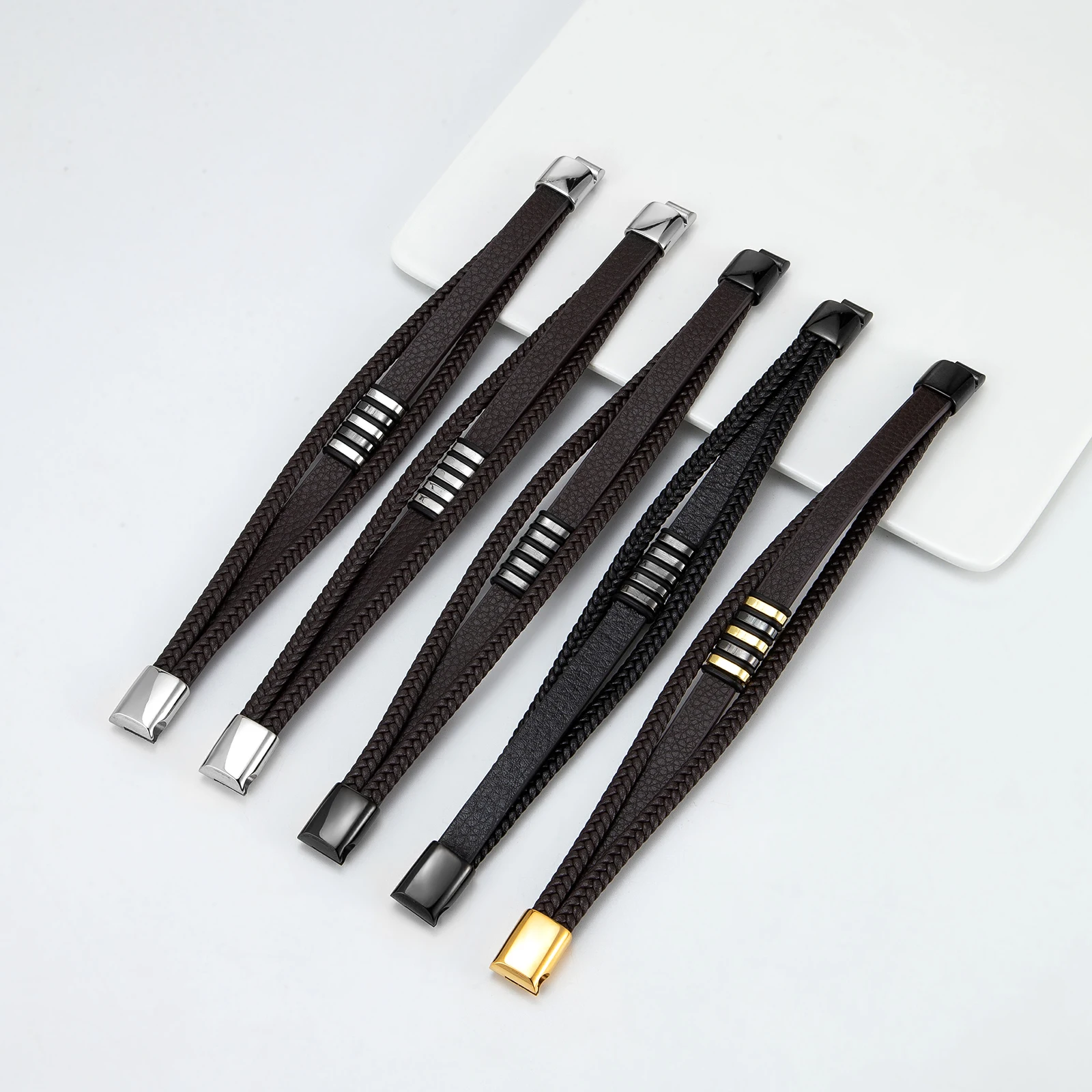 Multilayer Bracelet with Magnetic Clasp