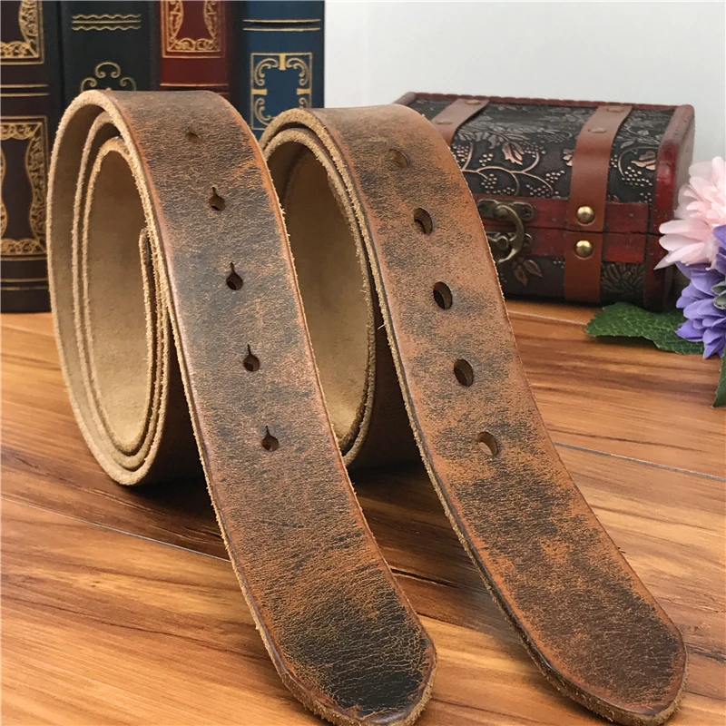 Premium Men's Leather Belt Straps Without Buckles