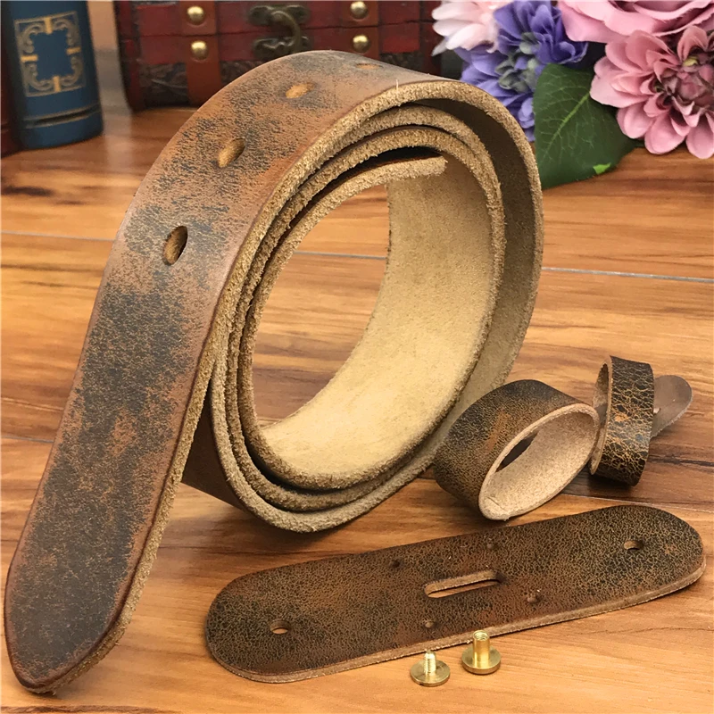 Premium Men's Leather Belt Straps Without Buckles