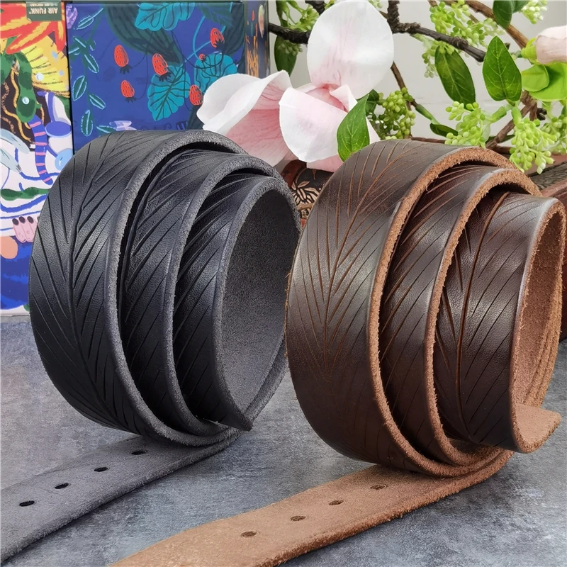 Western Engraved Tooled Leather Belt Strap