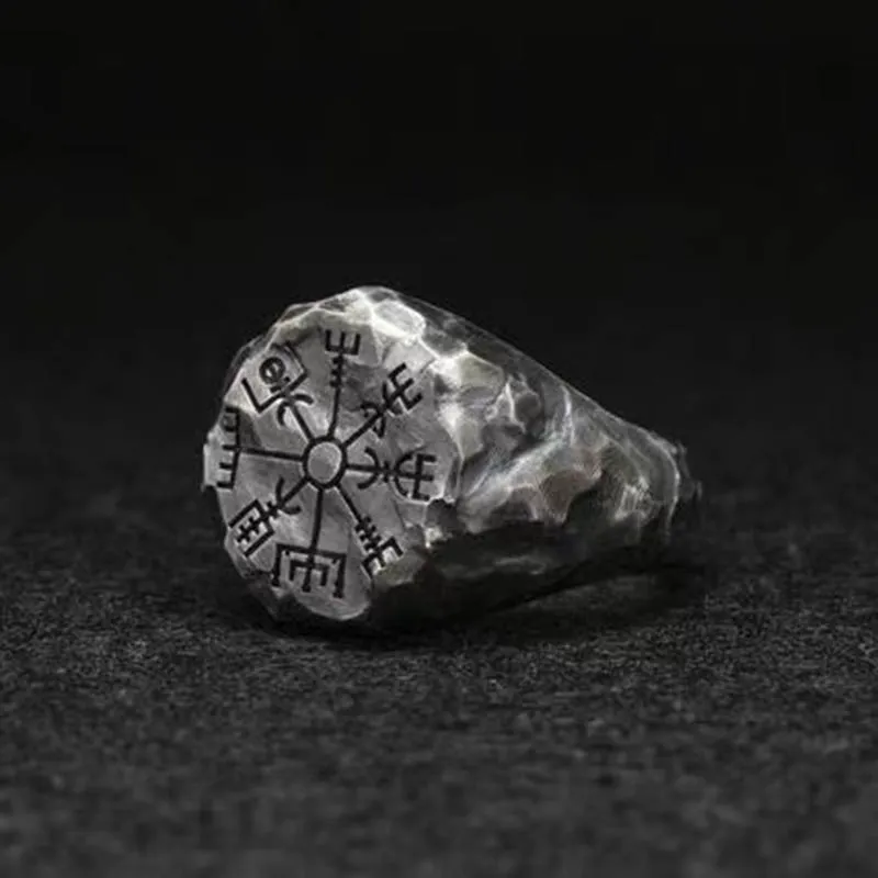Viking Compass Runic Statement Rings