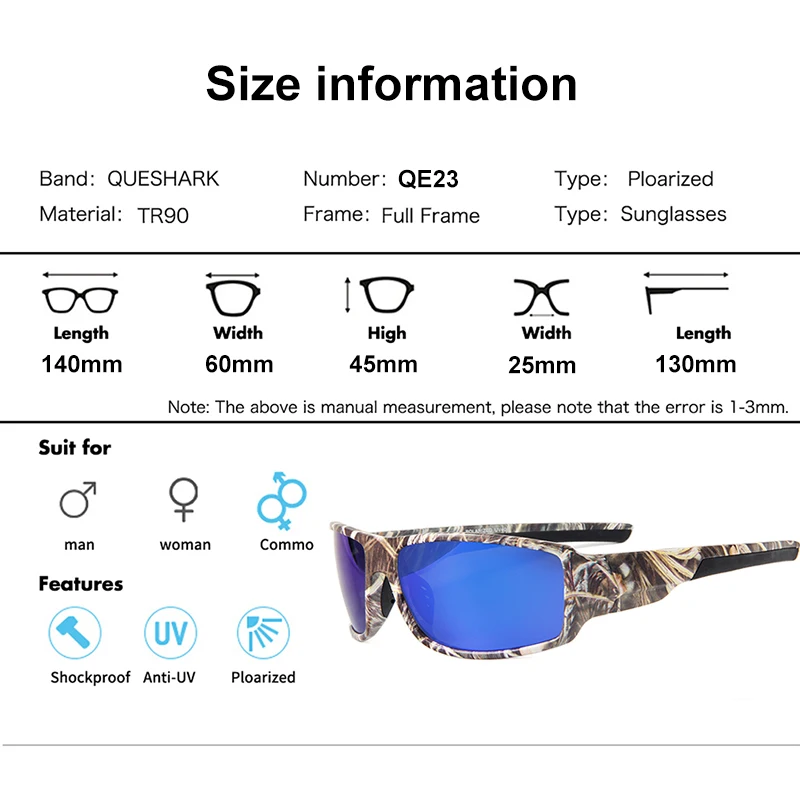 Polarized Fishing Sunglasses Camouflage Frame Sport