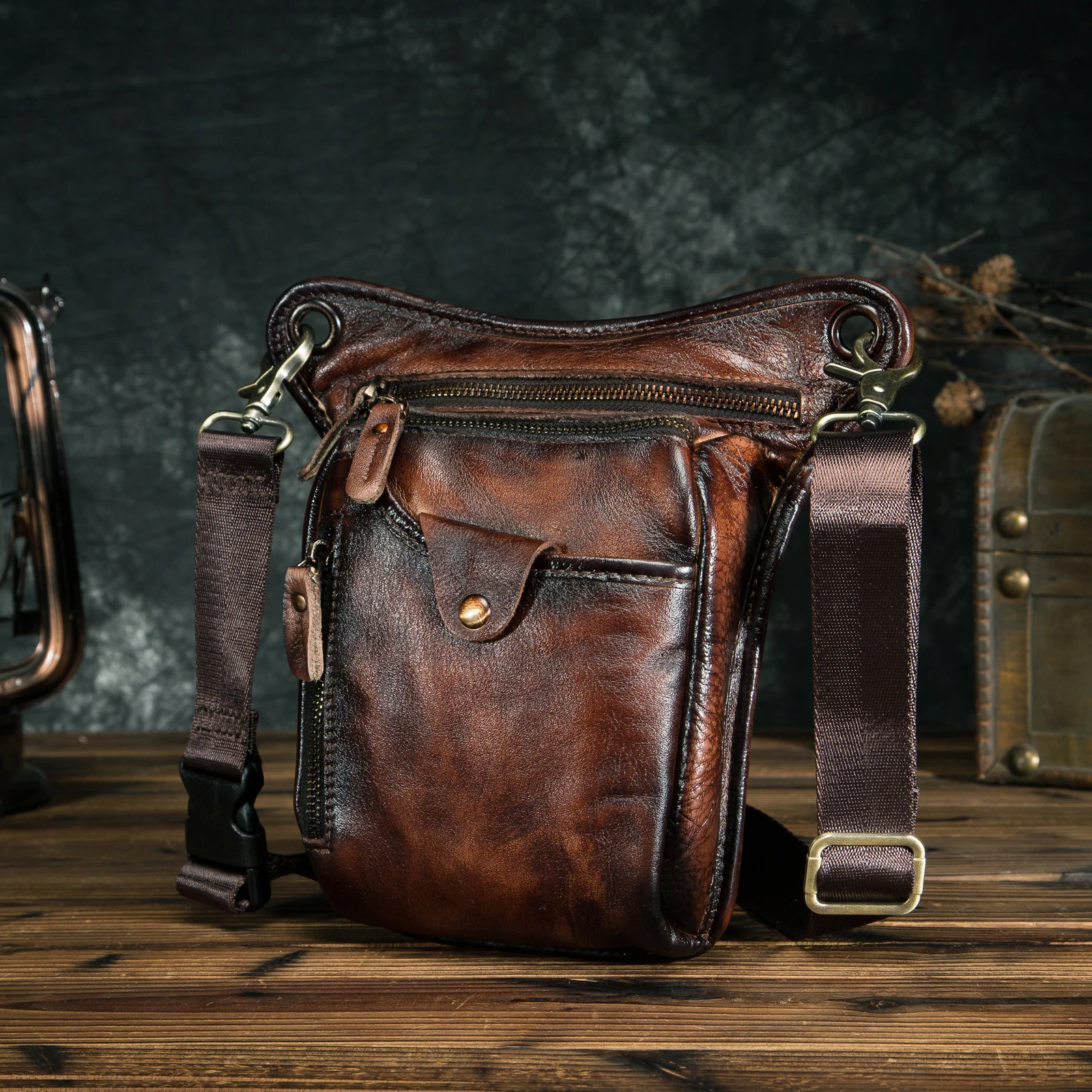 Leg Bag for Men Women Genuine Leather