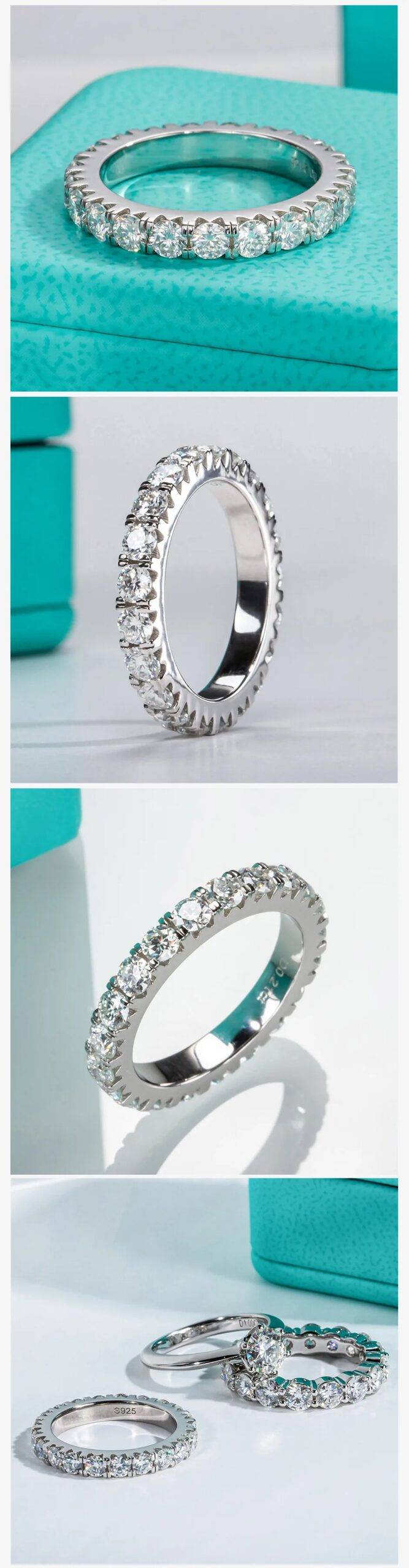 Sparkling 2-3ct D Color Moissanite Eternity Band