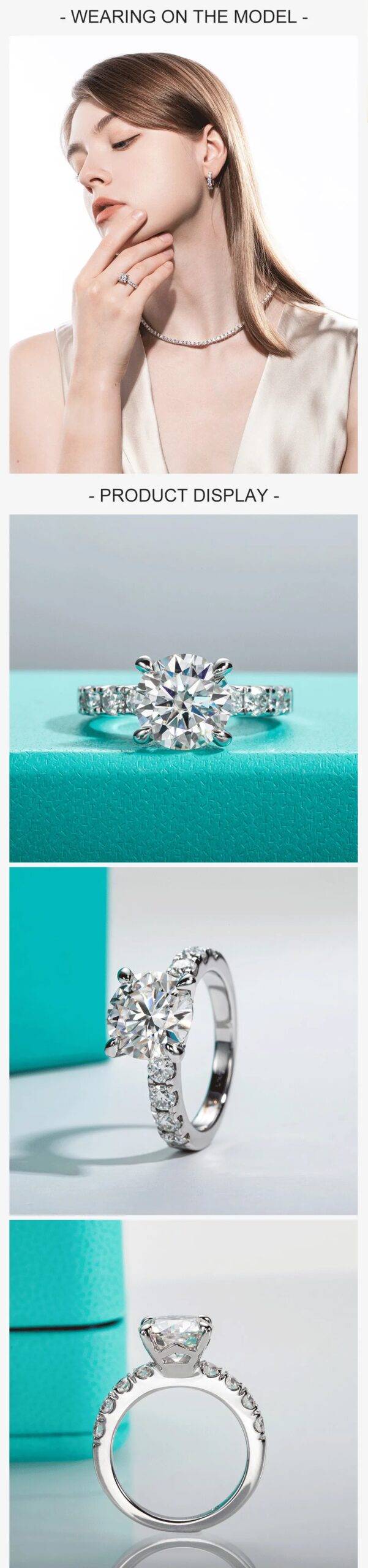 4.3cttw Moissanite Diamond Engagement Rings