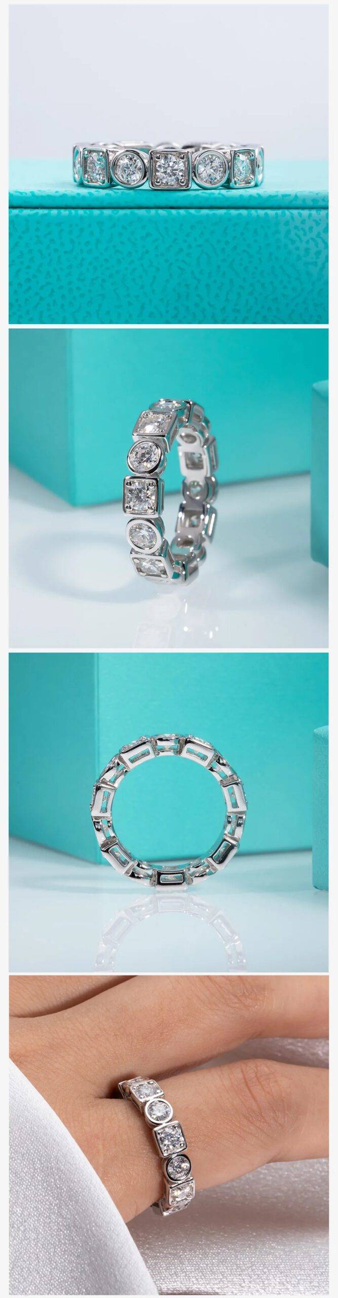 3.5mm D Color Moissanite Diamond Eternity Bands