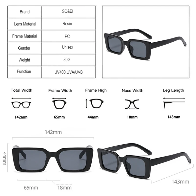 Retro-Inspired Small Rectangle Sunglasses