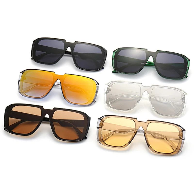 Men's Retro Square One Piece Sunglasses