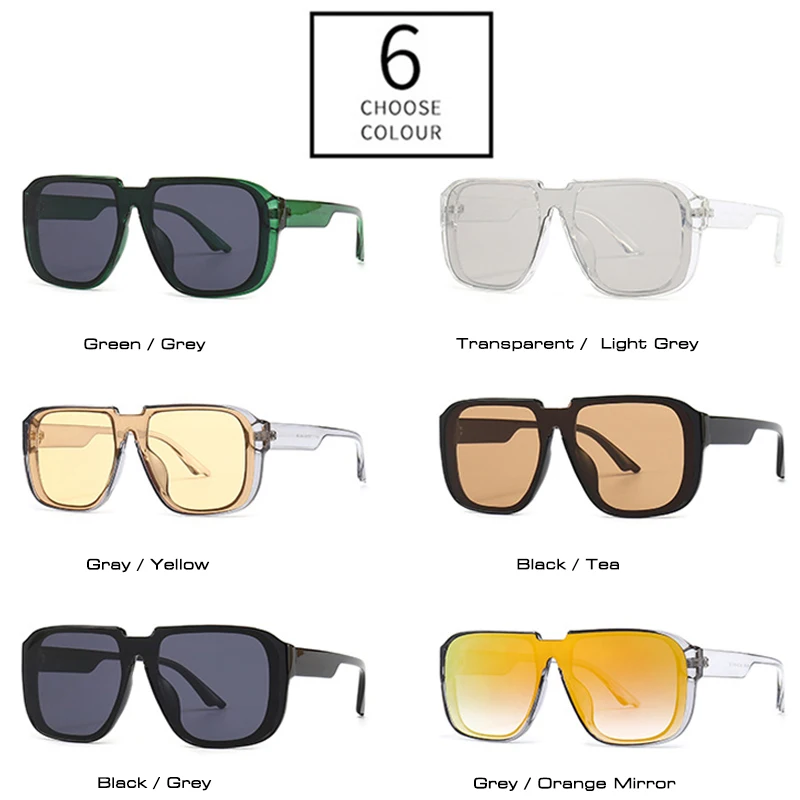 Men's Retro Square One Piece Sunglasses