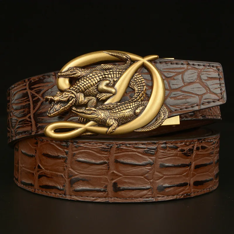 Crocodile Pattern Automatic Belts