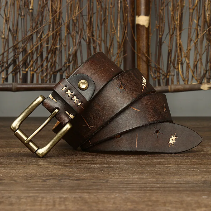 Luxury Designer 3.8CM Men's Leather Belts