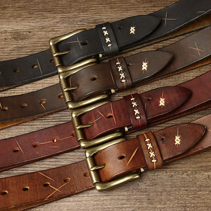 Luxury Designer 3.8CM Men's Leather Belts